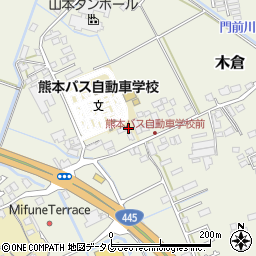 熊本県上益城郡御船町木倉224周辺の地図