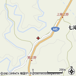 熊本県上益城郡御船町七滝1450周辺の地図