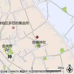 熊本県上益城郡御船町陣周辺の地図