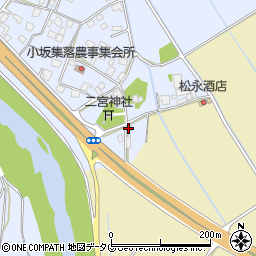 熊本県上益城郡御船町小坂34周辺の地図