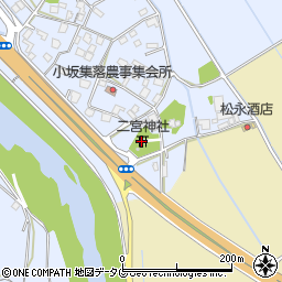 熊本県上益城郡御船町小坂24周辺の地図