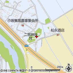 熊本県上益城郡御船町小坂22周辺の地図