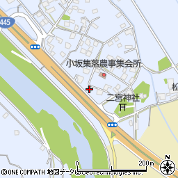 熊本県上益城郡御船町小坂1785周辺の地図