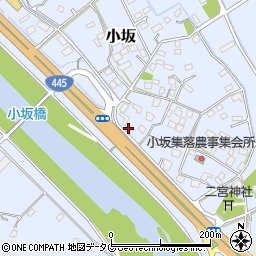 熊本県上益城郡御船町小坂1648周辺の地図