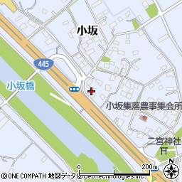 熊本県上益城郡御船町小坂1622周辺の地図
