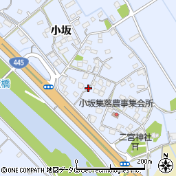 熊本県上益城郡御船町小坂1641周辺の地図