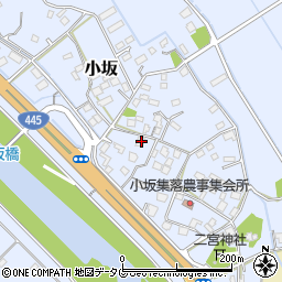 熊本県上益城郡御船町小坂1640周辺の地図