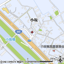 熊本県上益城郡御船町小坂1535周辺の地図