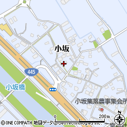 熊本県上益城郡御船町小坂1353周辺の地図