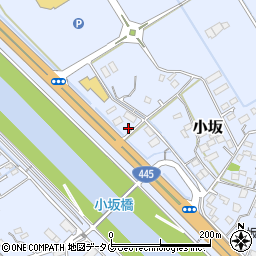 熊本県上益城郡御船町小坂1516周辺の地図