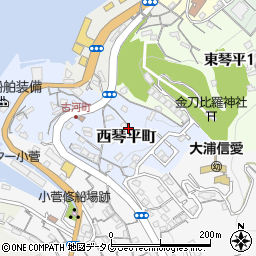 長崎県長崎市西琴平町周辺の地図