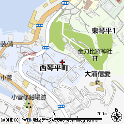 琴平中公園周辺の地図