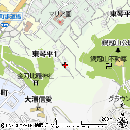 長崎県長崎市東琴平周辺の地図
