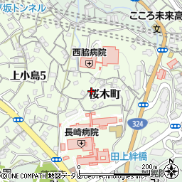 長崎県長崎市桜木町周辺の地図