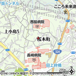 長崎県長崎市桜木町周辺の地図