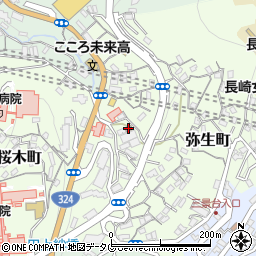 弥生町公民館周辺の地図
