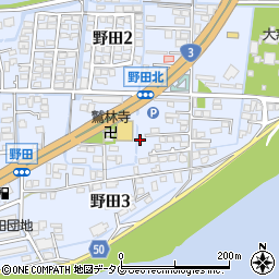 熊本県熊本市南区野田周辺の地図
