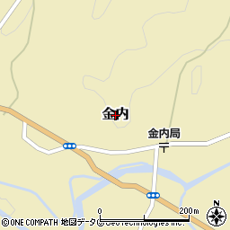 熊本県山都町（上益城郡）金内周辺の地図
