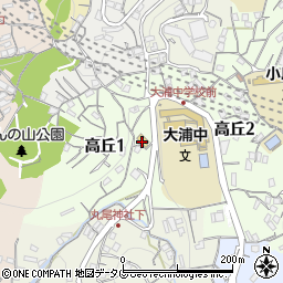 セブンイレブン長崎高丘１丁目店周辺の地図