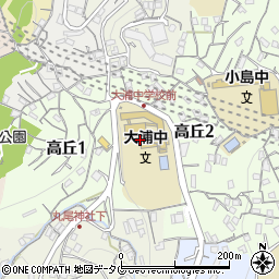 長崎県長崎市高丘周辺の地図