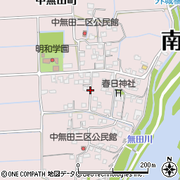熊本県熊本市南区中無田町周辺の地図