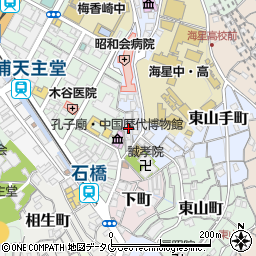 長崎市役所文化観光部　古写真・埋蔵資料館周辺の地図