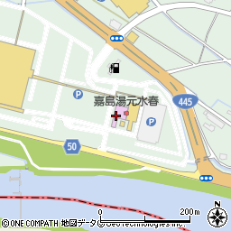 嘉島湯元水春周辺の地図