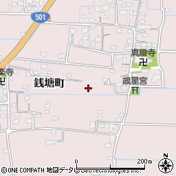 熊本県熊本市南区銭塘町周辺の地図