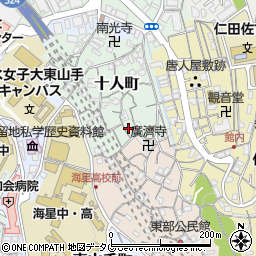 長崎県長崎市十人町14-15周辺の地図