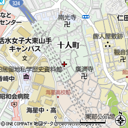 長崎県長崎市十人町16-11周辺の地図