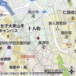 長崎県長崎市十人町14周辺の地図