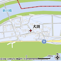 熊本県嘉島町（上益城郡）犬渕周辺の地図