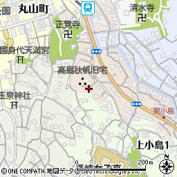 高島秋帆旧宅内石倉周辺の地図