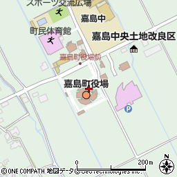 嘉島町役場　町民課・保健・介護係周辺の地図