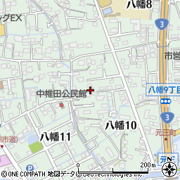 熊本県熊本市南区八幡周辺の地図