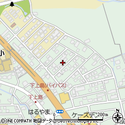 熊本県上益城郡嘉島町上島1968周辺の地図