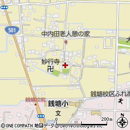 熊本県熊本市南区内田町1701周辺の地図