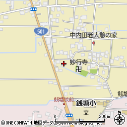 熊本県熊本市南区内田町1686周辺の地図