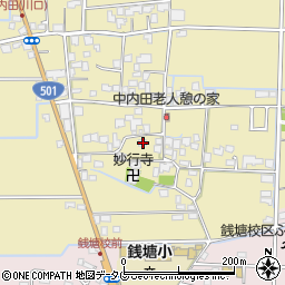 熊本県熊本市南区内田町1696周辺の地図