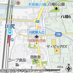 川尻駅入口周辺の地図
