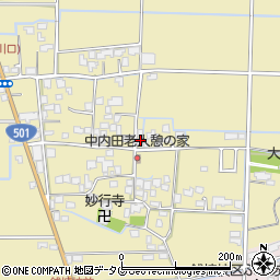 熊本県熊本市南区内田町1439周辺の地図