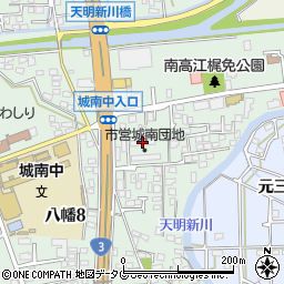 熊本市営城南団地周辺の地図