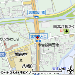 熊本農業高校前周辺の地図