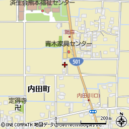 熊本県熊本市南区内田町1962周辺の地図