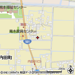 熊本県熊本市南区内田町3907周辺の地図