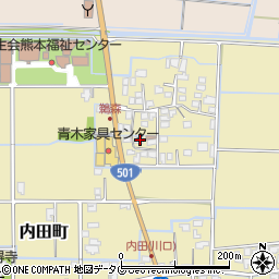 熊本県熊本市南区内田町3887周辺の地図