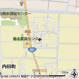 熊本県熊本市南区内田町3885周辺の地図