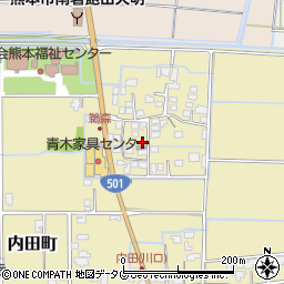 熊本県熊本市南区内田町3883周辺の地図