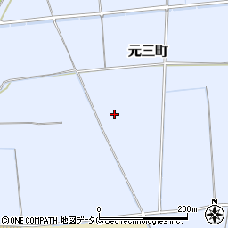 熊本県熊本市南区元三町周辺の地図