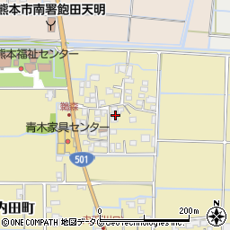 熊本県熊本市南区内田町3911-3周辺の地図